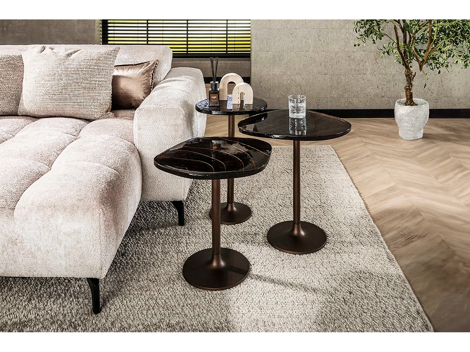 Mesa auxiliar - marrón Cristal - 50 x 42 cm - DARI