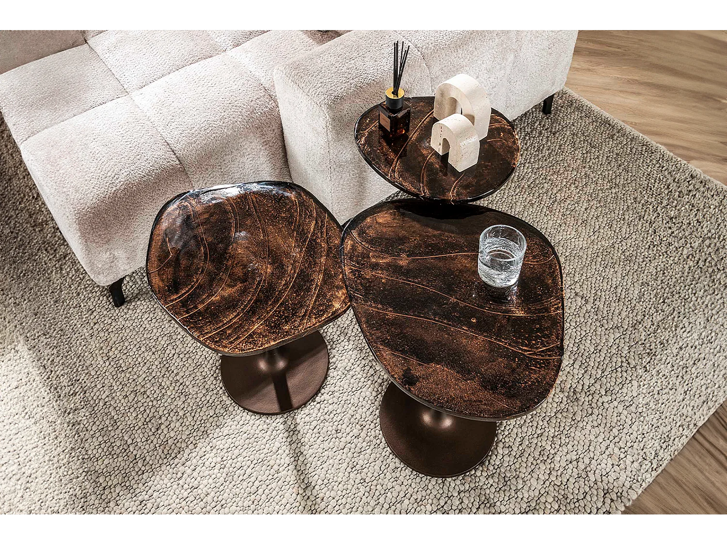 Mesa auxiliar - marrón Cristal - 50 x 42 cm - DARI