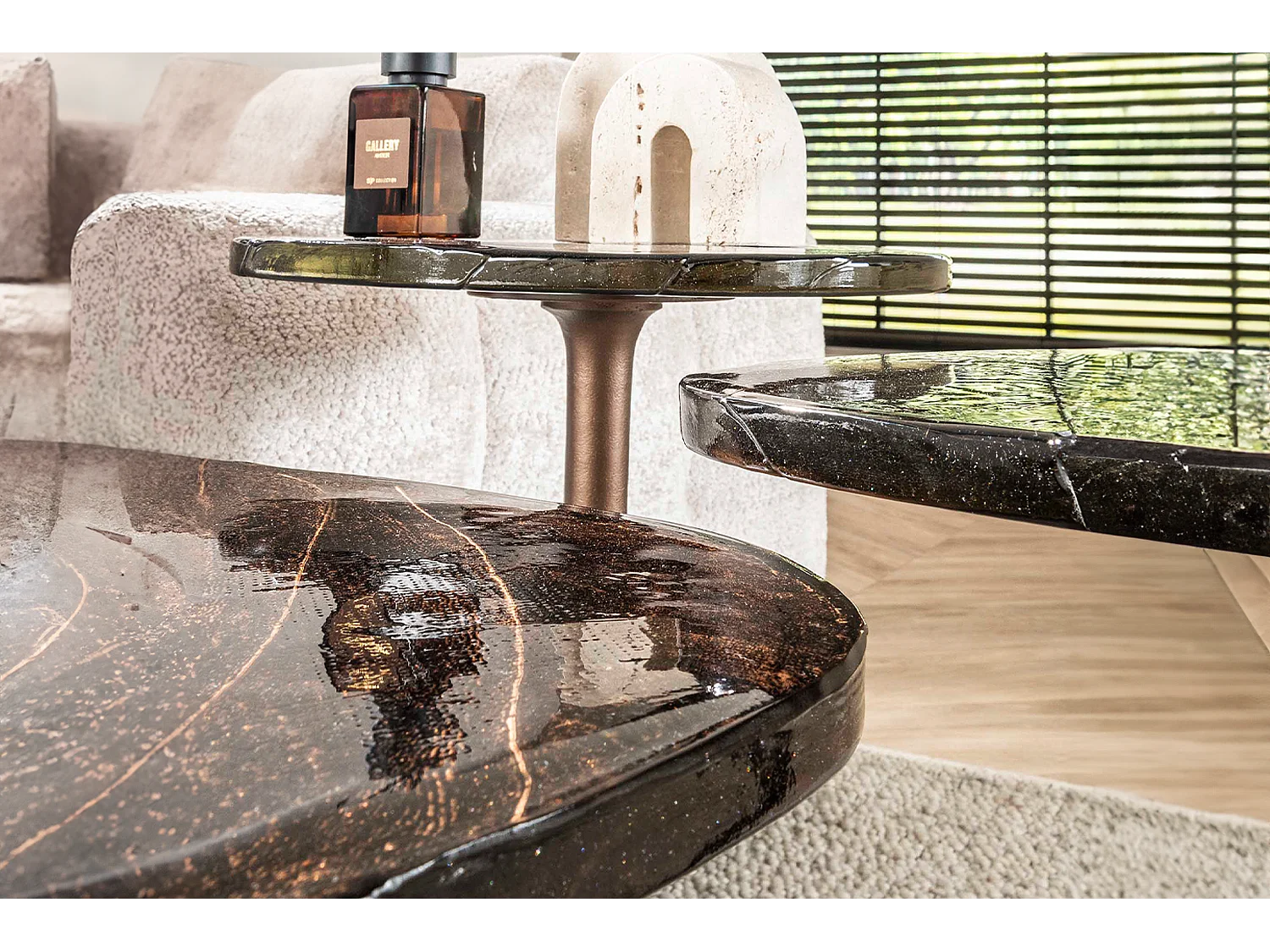 Mesa auxiliar - marrón Cristal - 50 x 42 cm - DARI