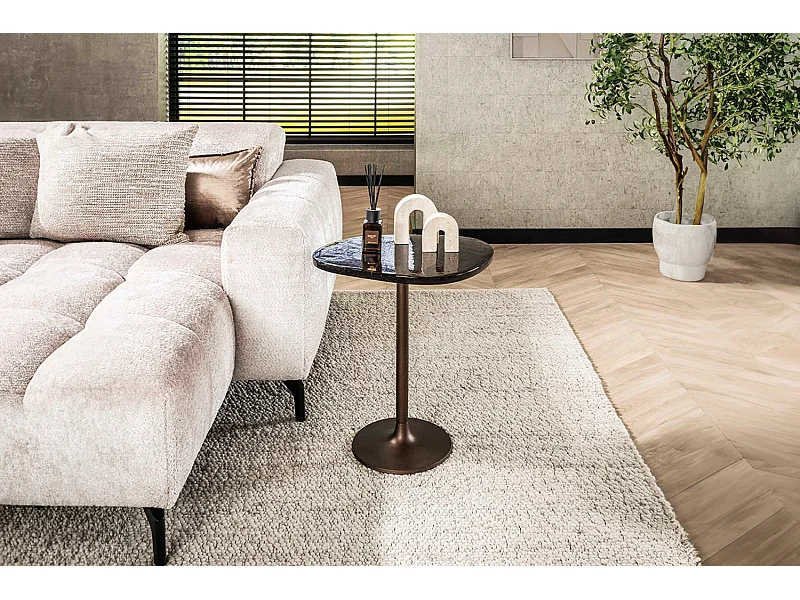 Beistelltisch - Braun Glas - 50 x 42 cm - DARI