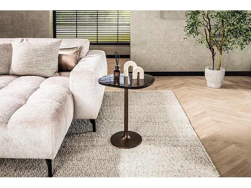 Bijzettafel - Bruin Glas - 50 x 42 cm - DARI