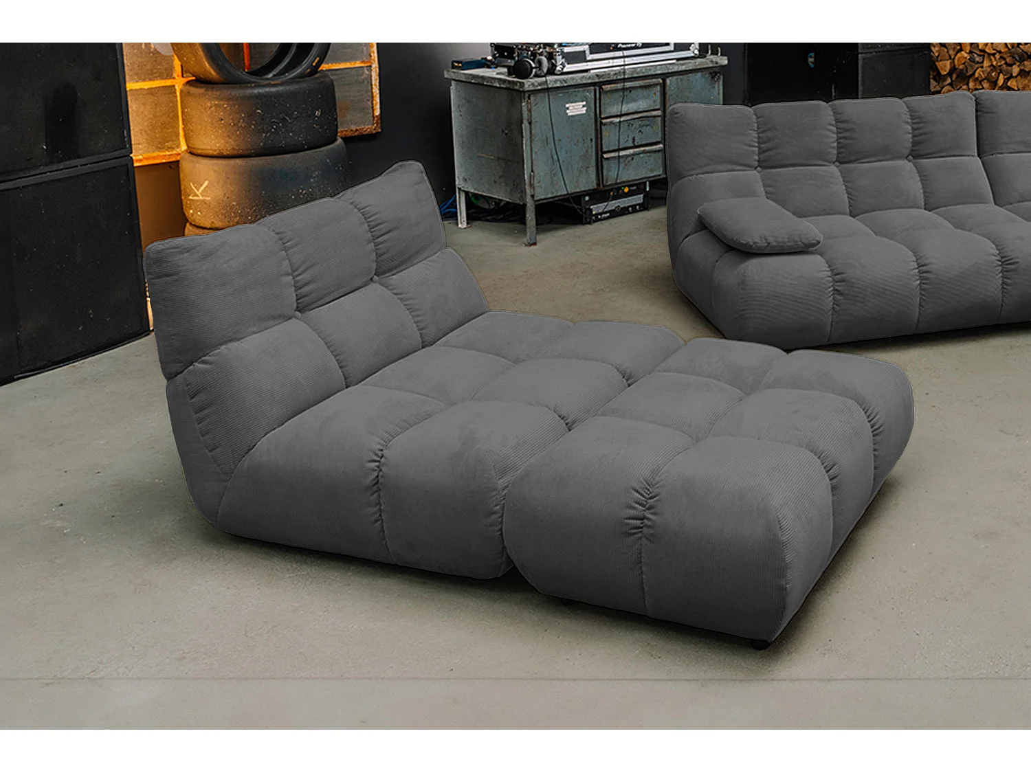 Drehsessel - Anthrazit Cord - VIVIEN