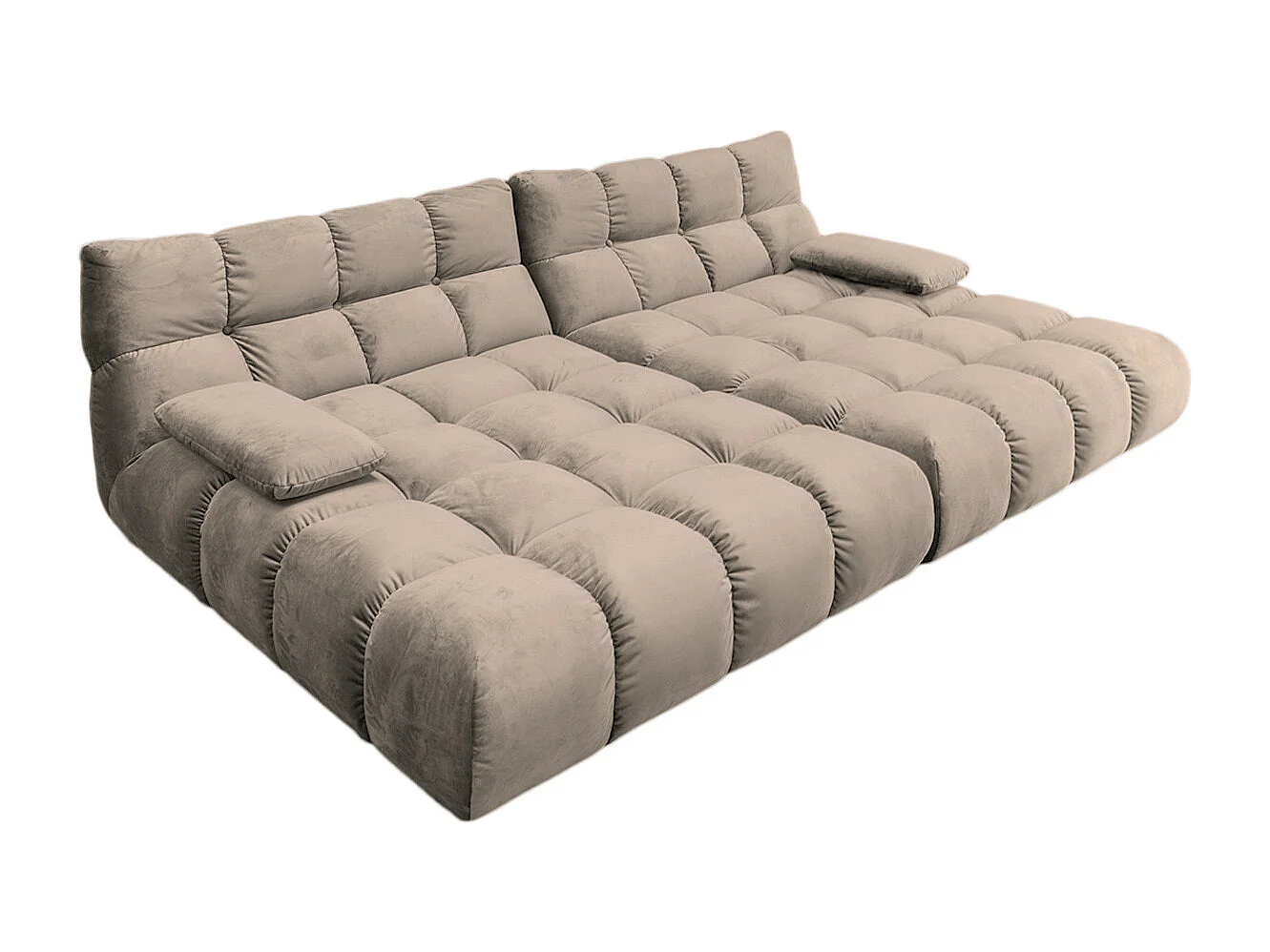 Sofá extra ancho - marrón terciopelo - VIVIEN