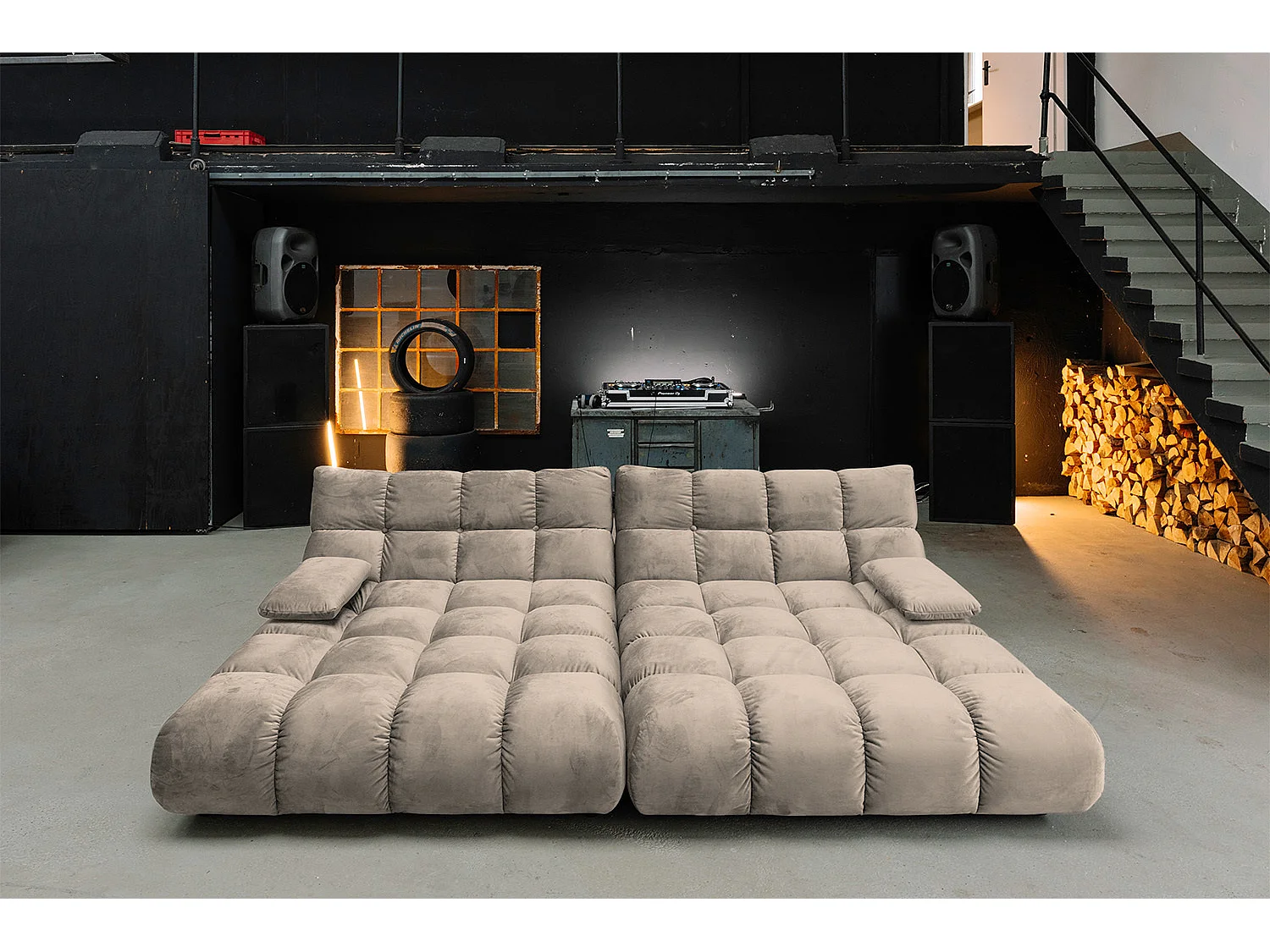 Sofá extra ancho - marrón terciopelo - VIVIEN