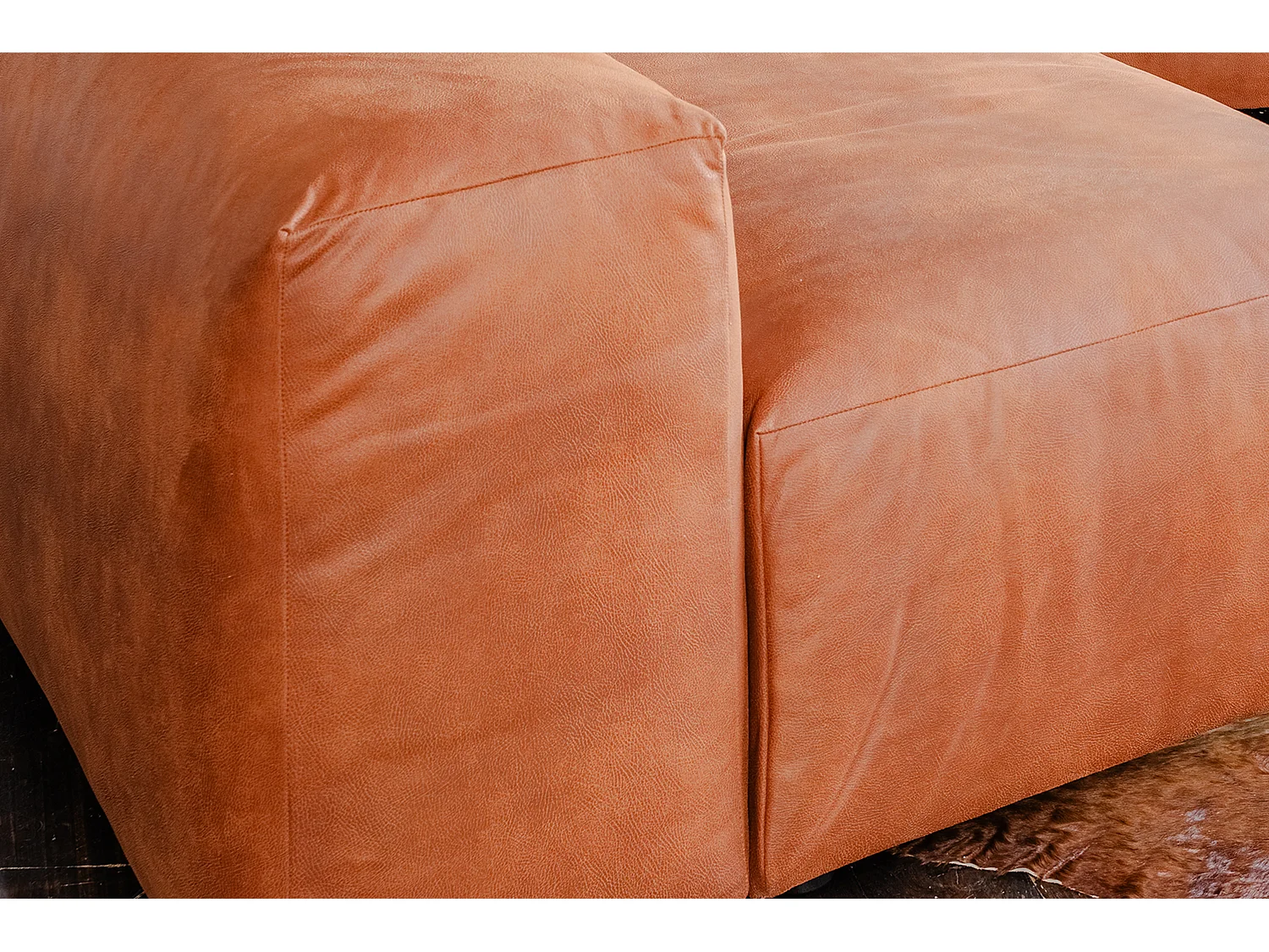 Einzelsessel - Braun Lederfaserstoff - MIA