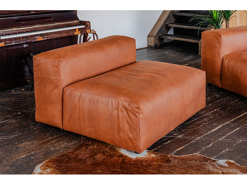 Einzelsessel - Braun Lederfaserstoff - MIA