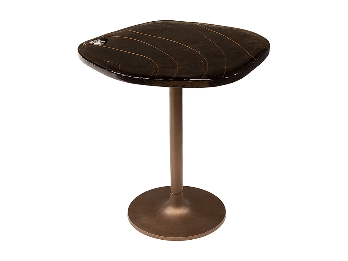 Beistelltisch - Braun Glas - 53 x 42 cm - DARI