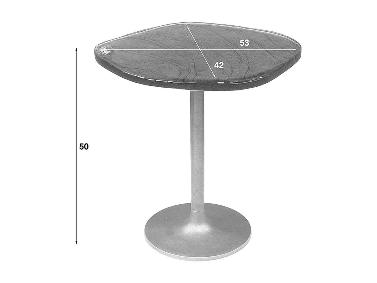 Beistelltisch - Braun Glas - 53 x 42 cm - DARI