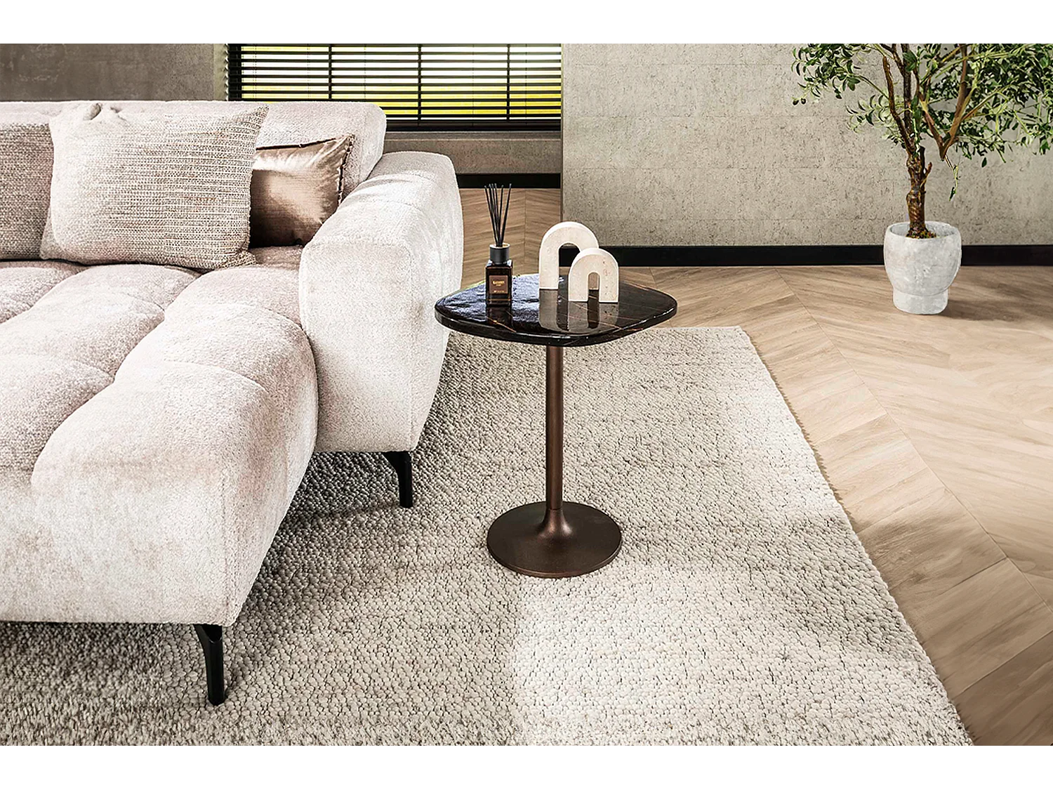 Mesa auxiliar - marrón Cristal - 53 x 42 cm - DARI