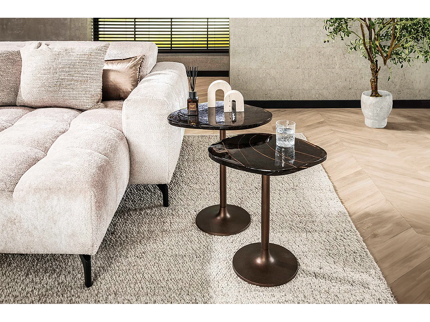 Mesa auxiliar - marrón Cristal - 53 x 42 cm - DARI