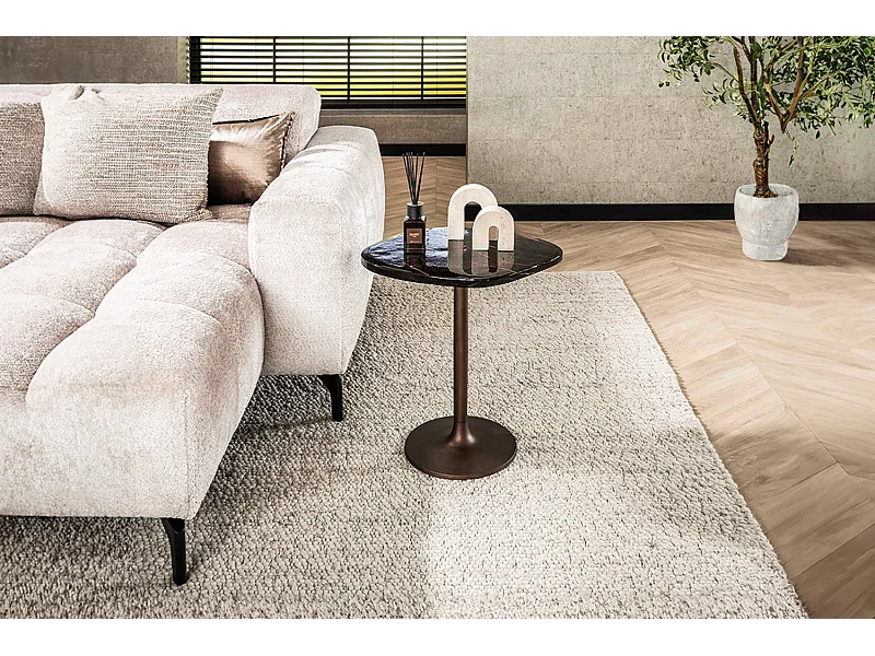 Beistelltisch - Braun Glas - 53 x 42 cm - DARI