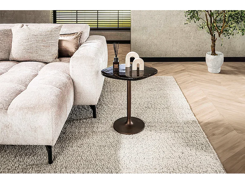 Bijzettafel - Bruin Glas - 53 x 42 cm - DARI