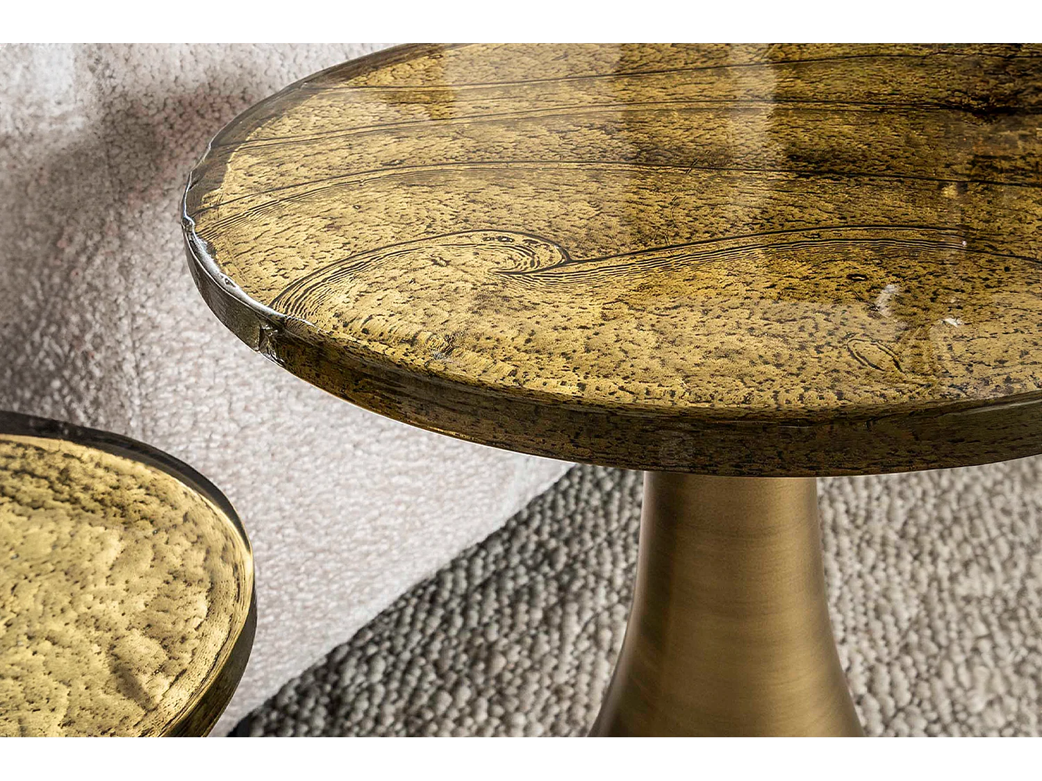 Mesa auxiliar - oro Cristal - 30 x 30 cm - MOKKA