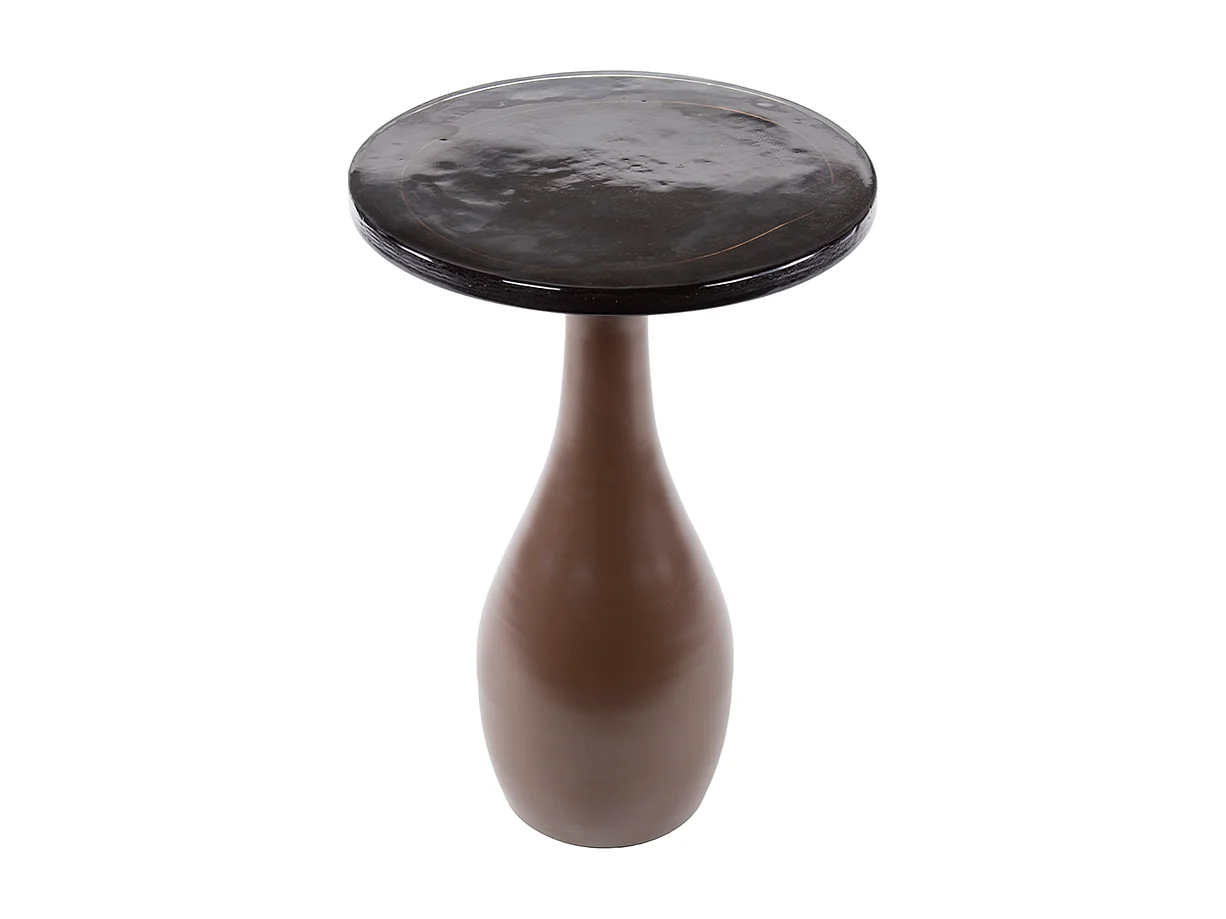 Beistelltisch - Braun Glas - 40 x 40 cm - MOKKA