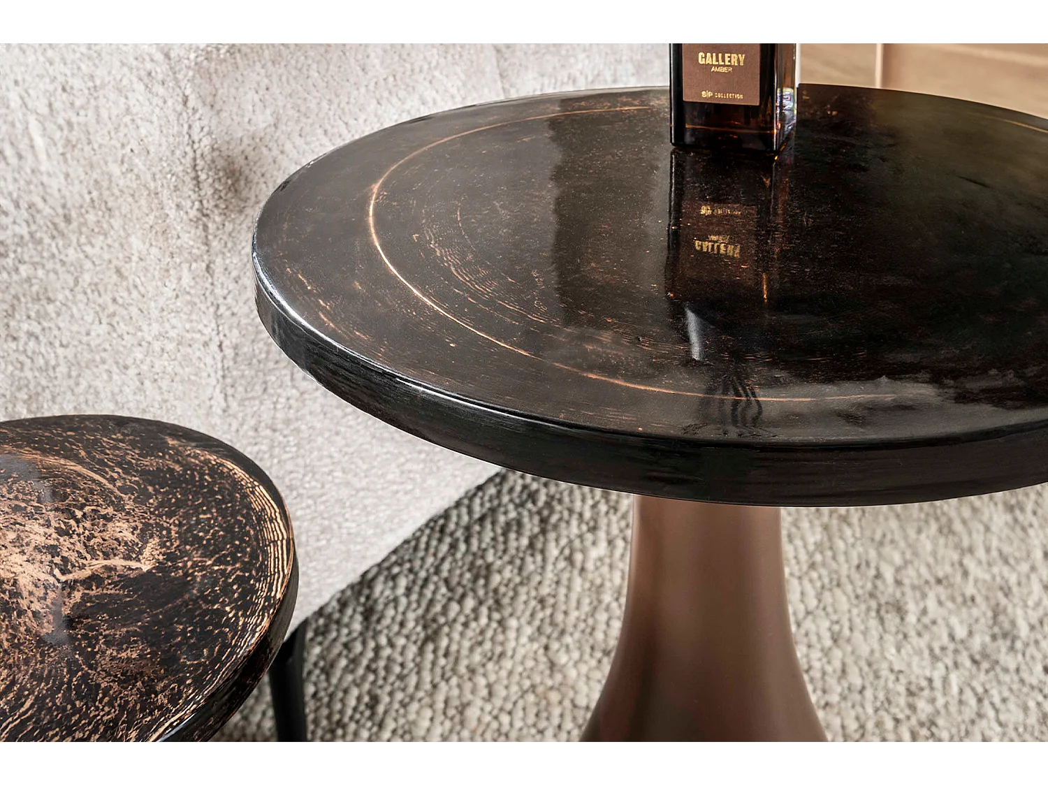 Mesa auxiliar - marrón Cristal - 40 x 40 cm - MOKKA