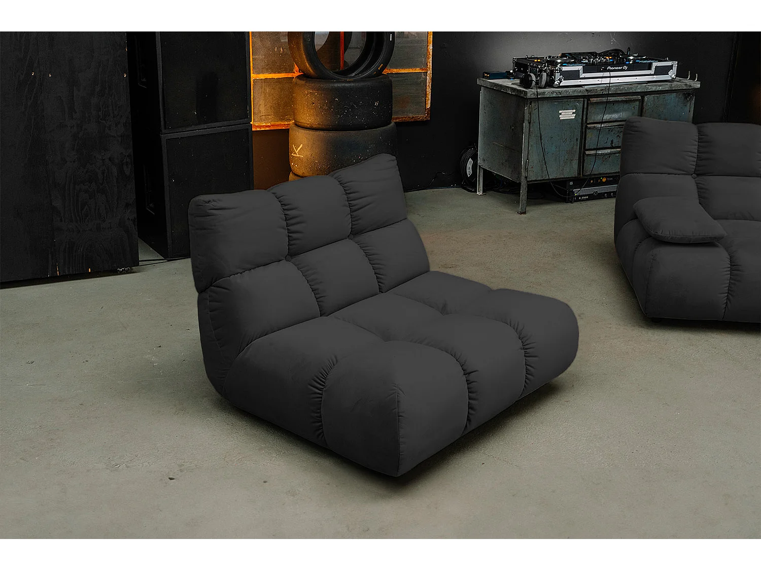 Drehsessel - Schwarz Velvet - VIVIEN