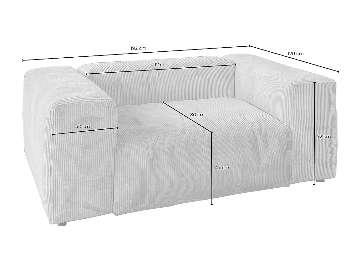 Poltrona XXL - talpa Velluto a coste - MIA