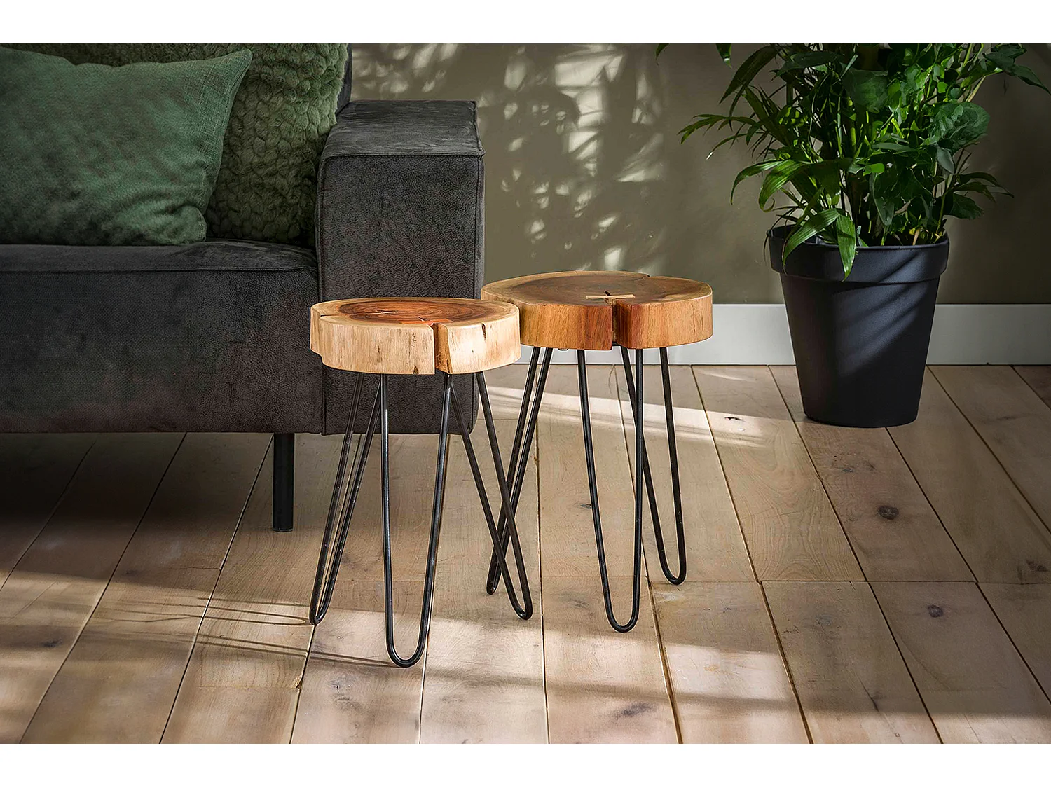 Mesa auxiliar - marrón Madera - 32 x 32 cm - VIVOSSA