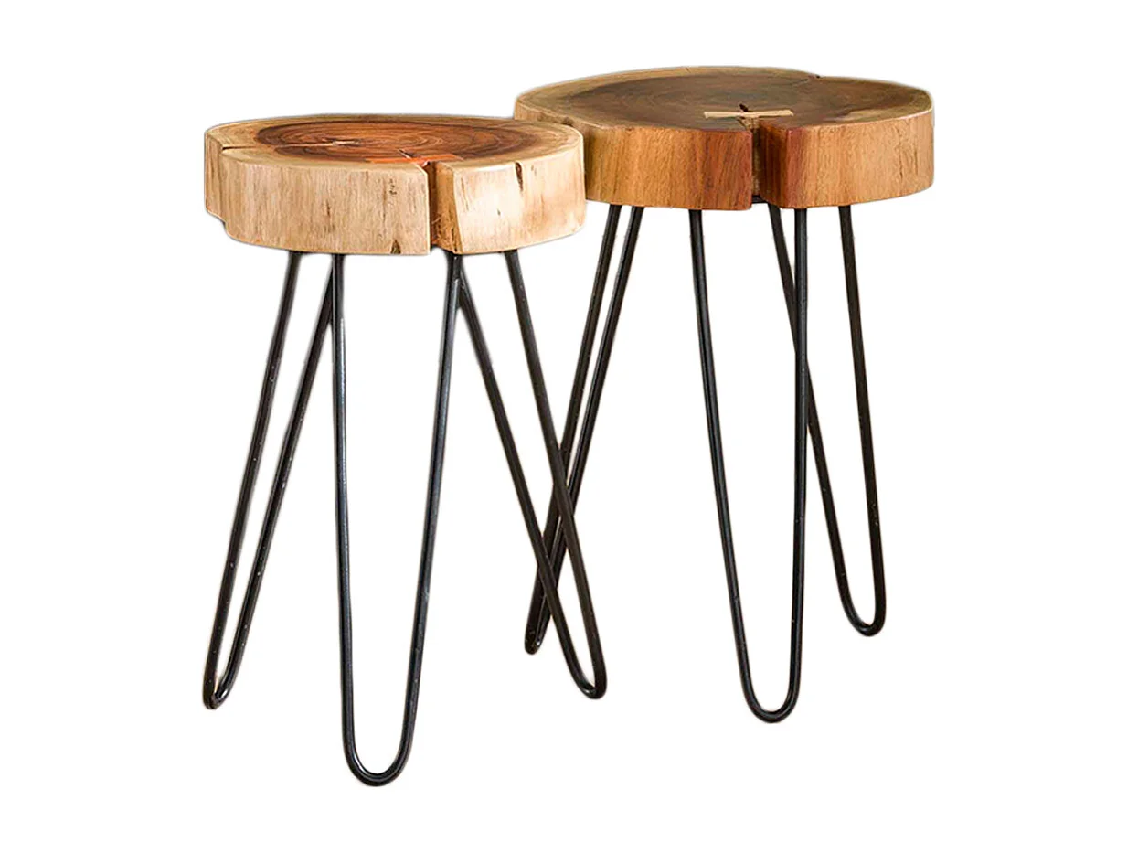 Mesa auxiliar - marrón Madera - 32 x 32 cm - VIVOSSA