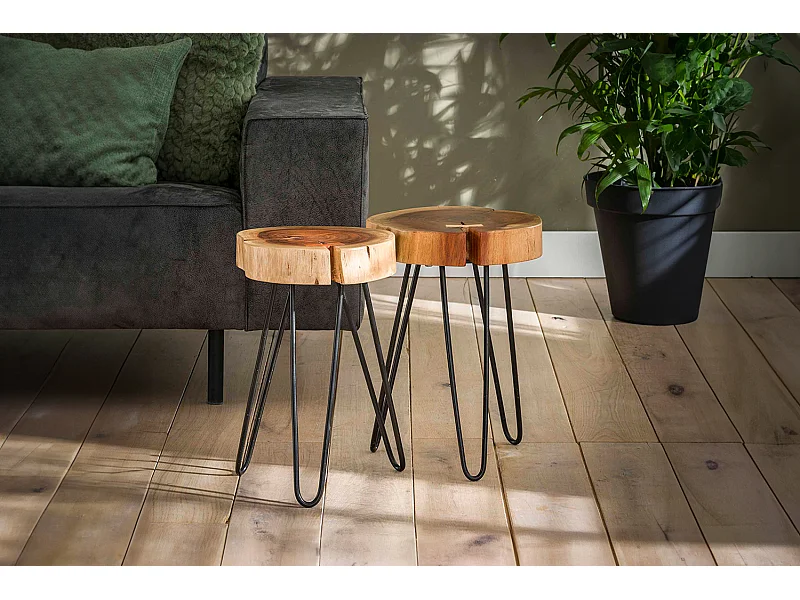 Beistelltisch - Braun Holz - 32 x 32 cm - VIVOSSA