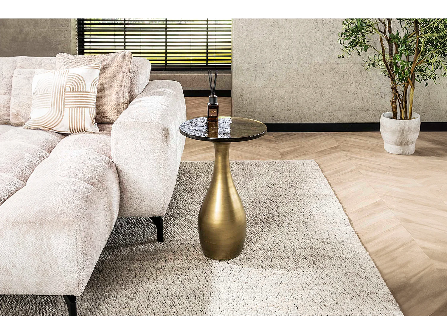 Mesa auxiliar - oro Cristal - 40 x 40 cm - MOKKA