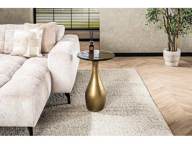 Mesa auxiliar - oro Cristal - 40 x 40 cm - MOKKA