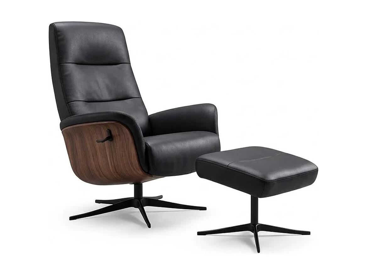Relaxsessel - Schwarz Leder - SILVA