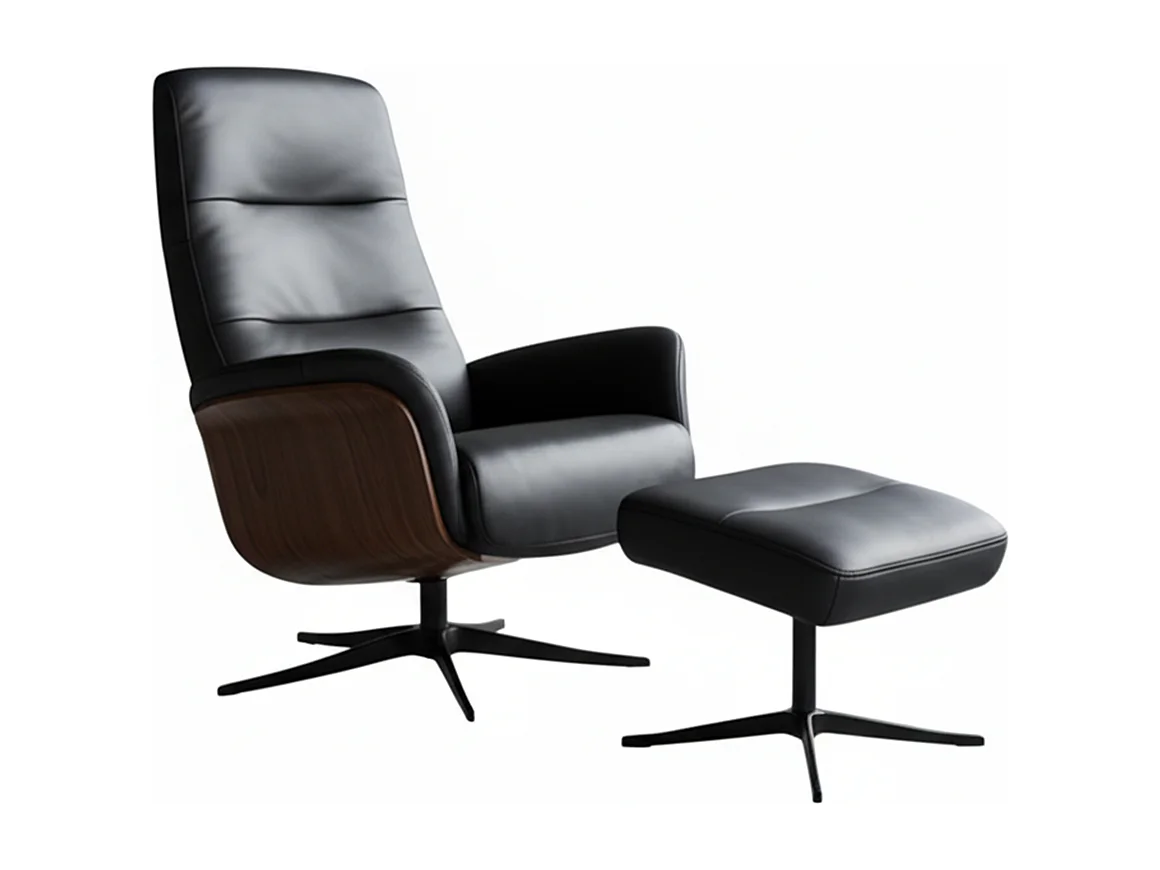 Relaxsessel - Schwarz Leder - SILVA