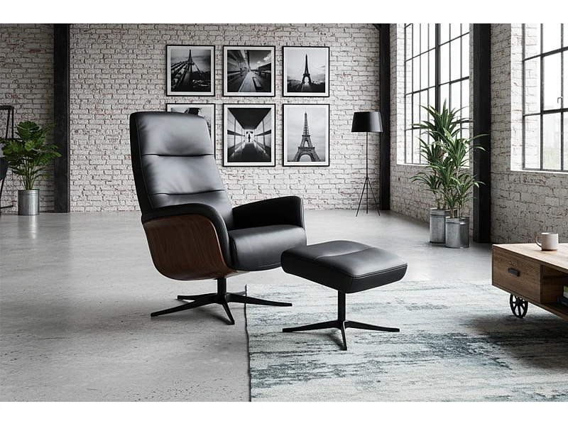 Sillones relax - Negro piel - SILVA