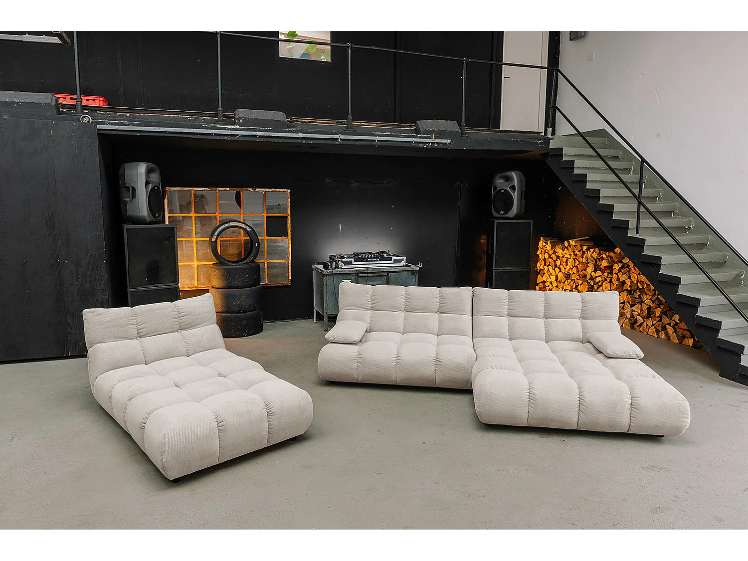 Drehsessel - Beige Cord - VIVIEN