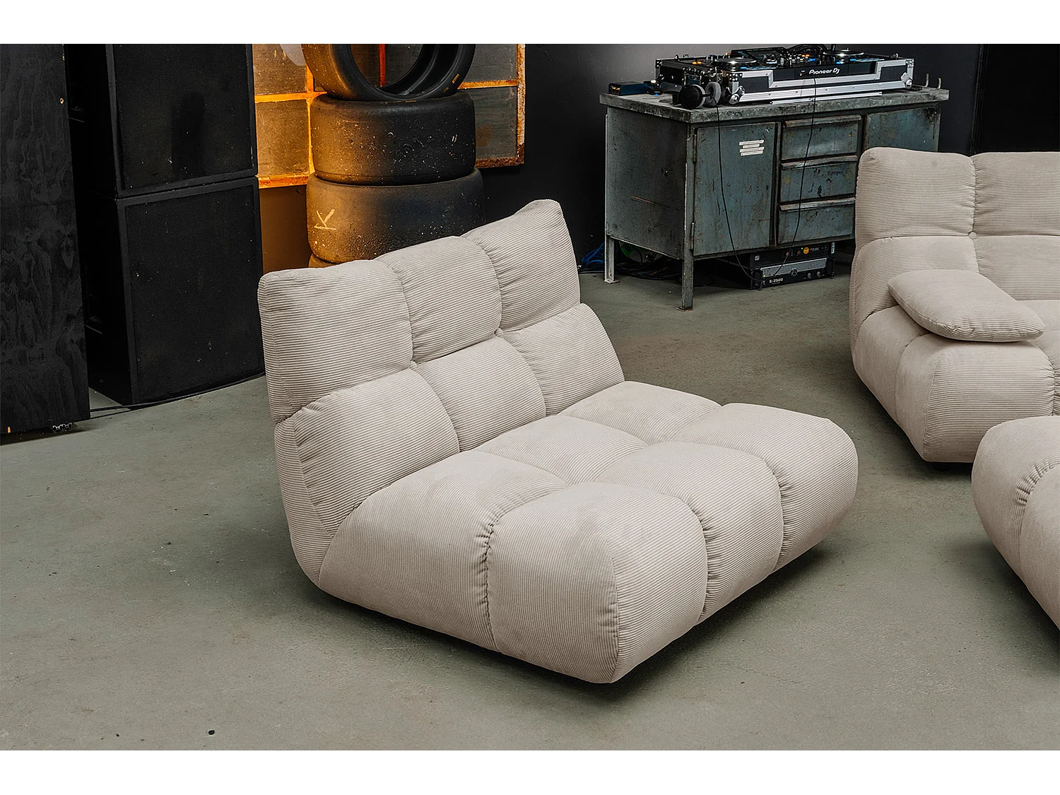 Drehsessel - Beige Cord - VIVIEN