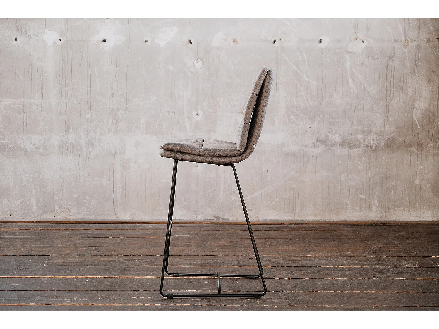 Polsterhocker - Grau Microfaser - VINCE