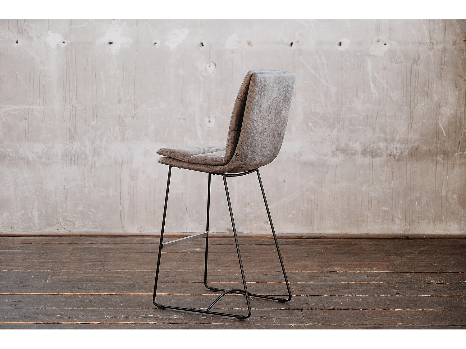 Polsterhocker - Grau Microfaser - VINCE