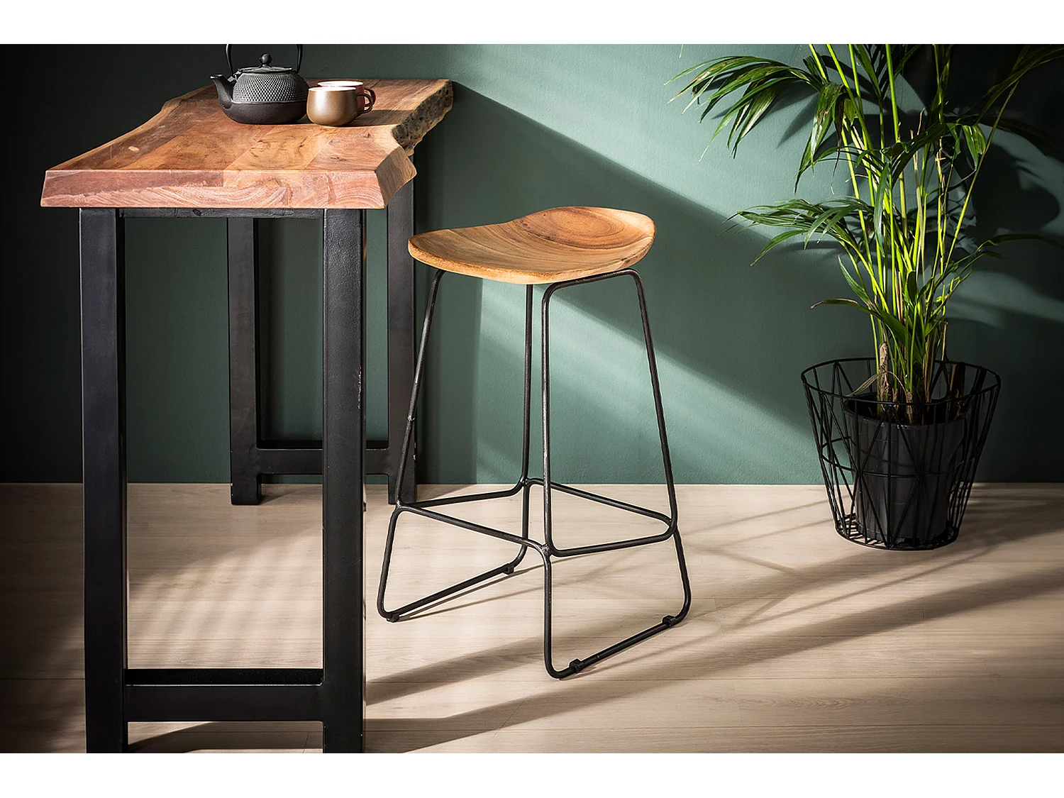 Taburete de bar Set - marrón Madera - LEMMY