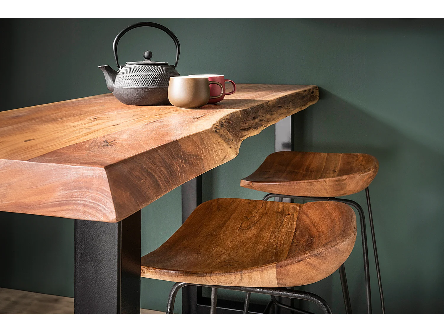 Taburete de bar Set - marrón Madera - LEMMY