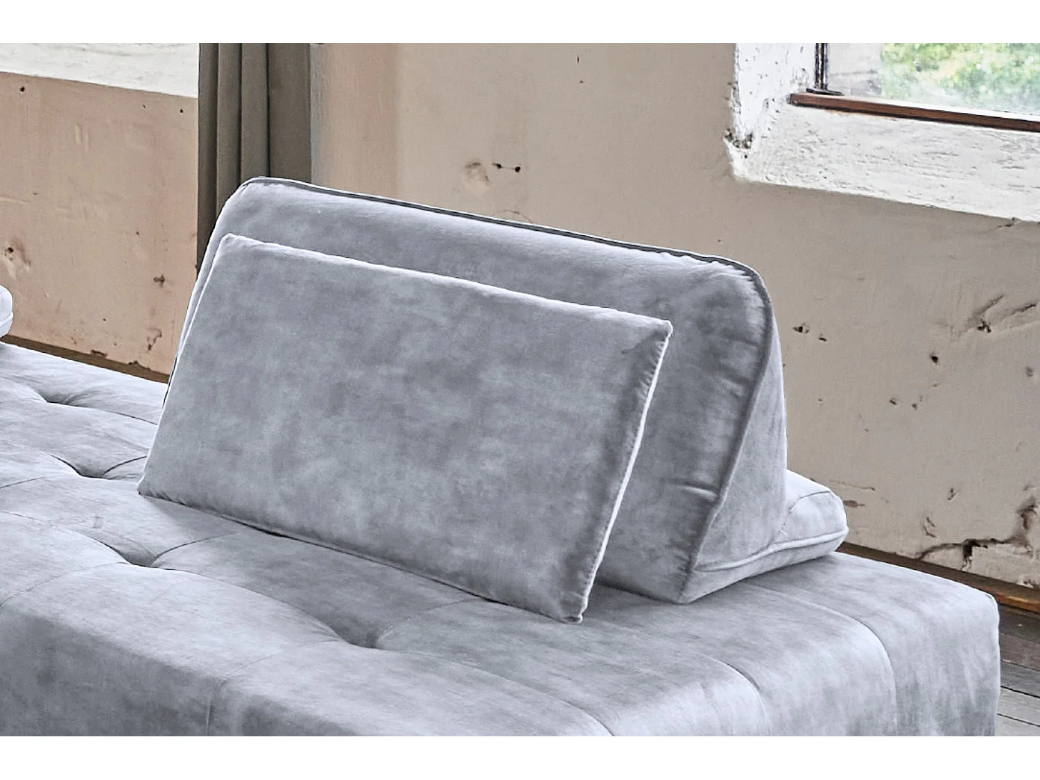 Cojines respaldo - Gris terciopelo - WIOLO