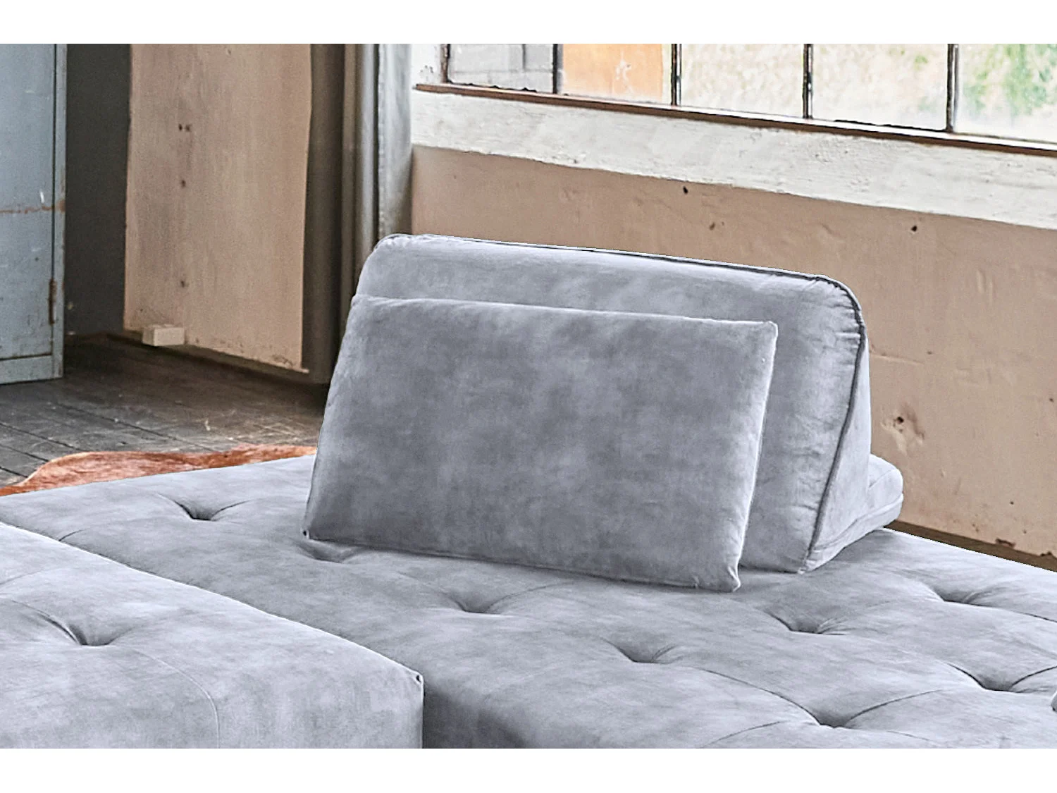 Cojines respaldo - Gris terciopelo - WIOLO