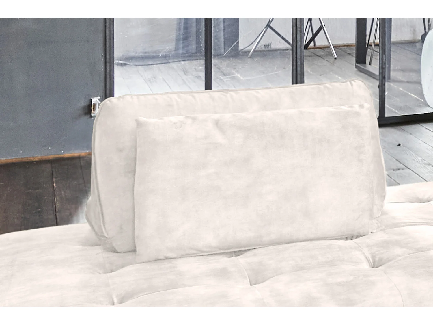 Cojines respaldo - blanco crema terciopelo - WIOLO