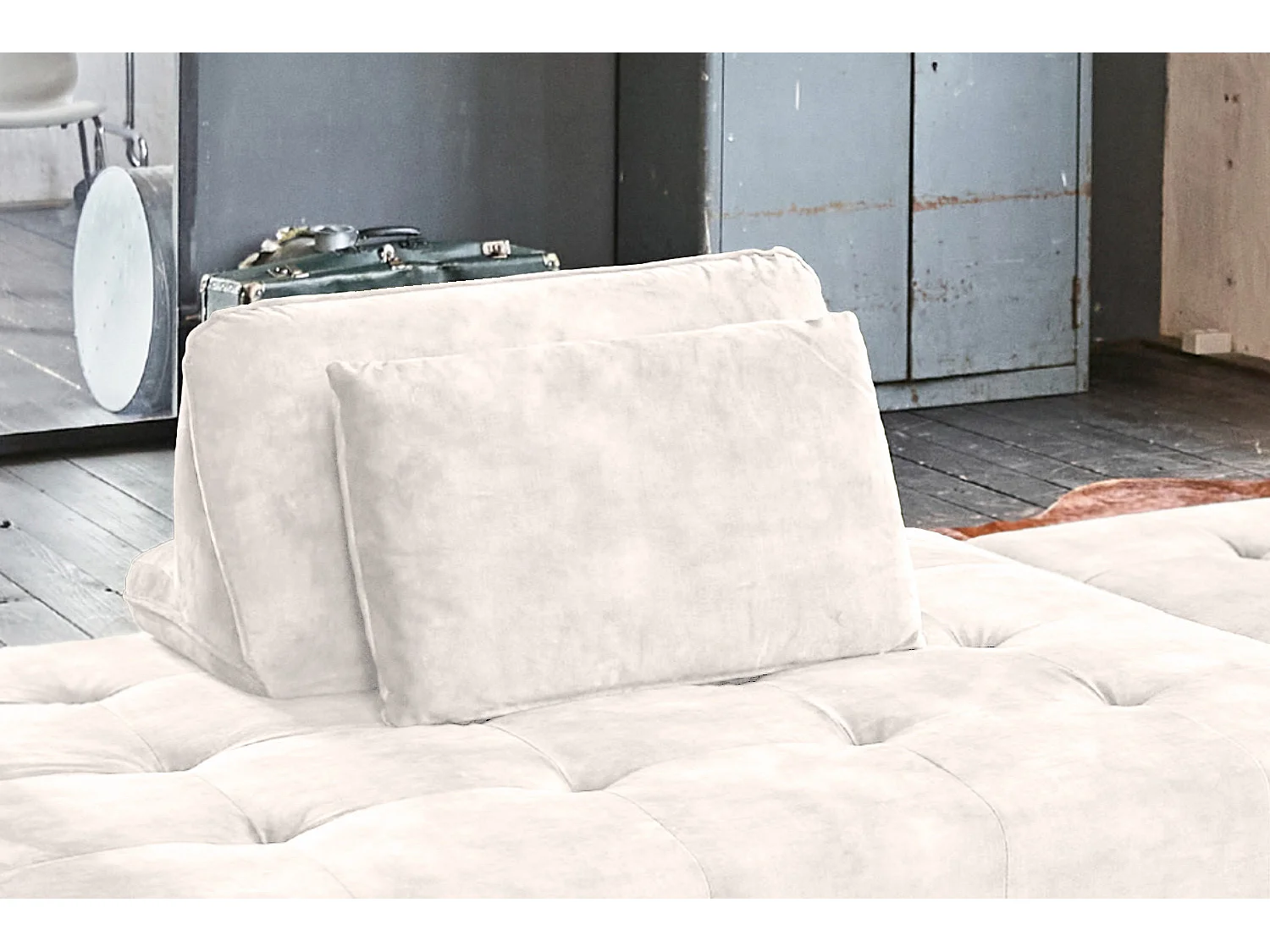 Cojines respaldo - blanco crema terciopelo - WIOLO