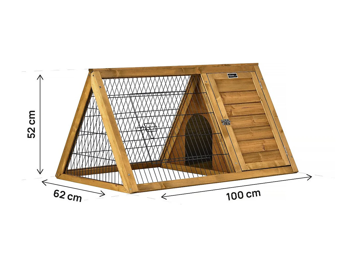 Hühner- Kaninchenstall "Biscotte" – 100 x 62 x 52 cm – Braun