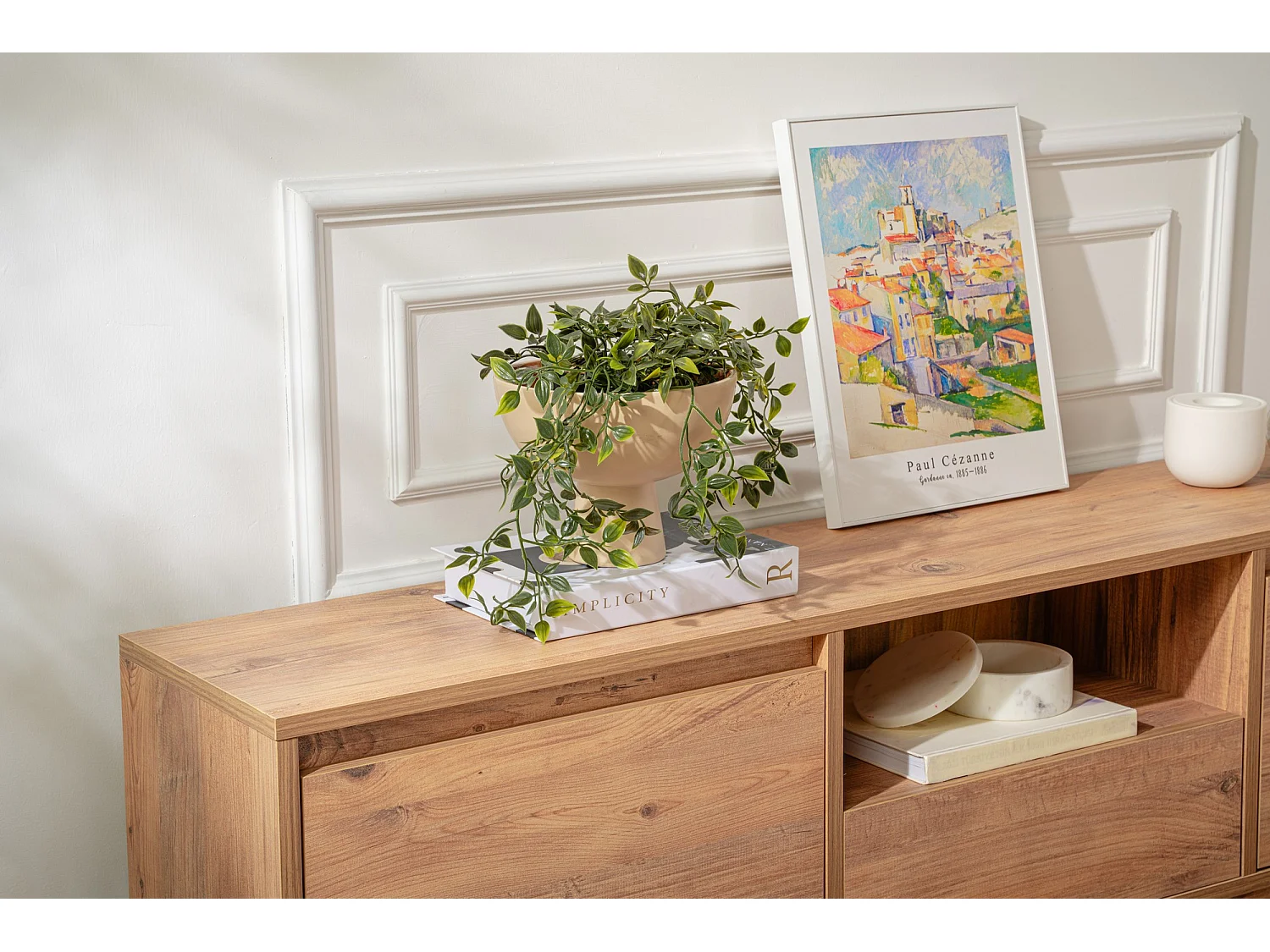 Meuble TV en bois "Vanguard" - 160 x 29 x 42 cm - Pin atlantique