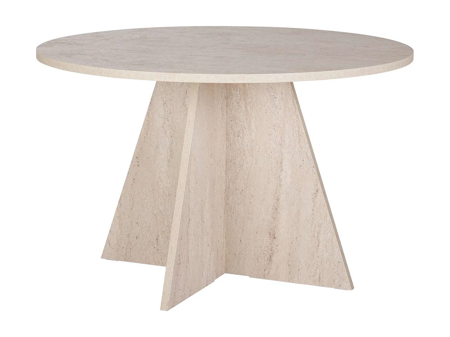 Table à manger en bois "Virella" - 120 x 120 x 75 cm - Travertin