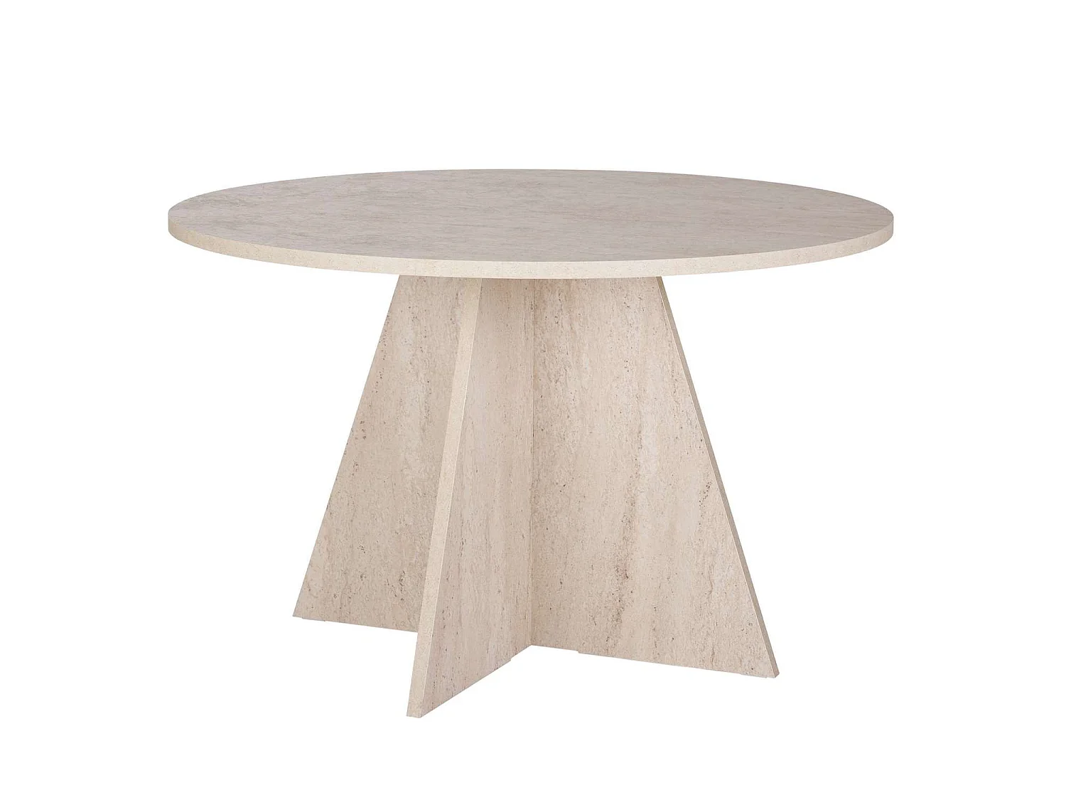 Table à manger en bois "Virella" - 120 x 120 x 75 cm - Travertin