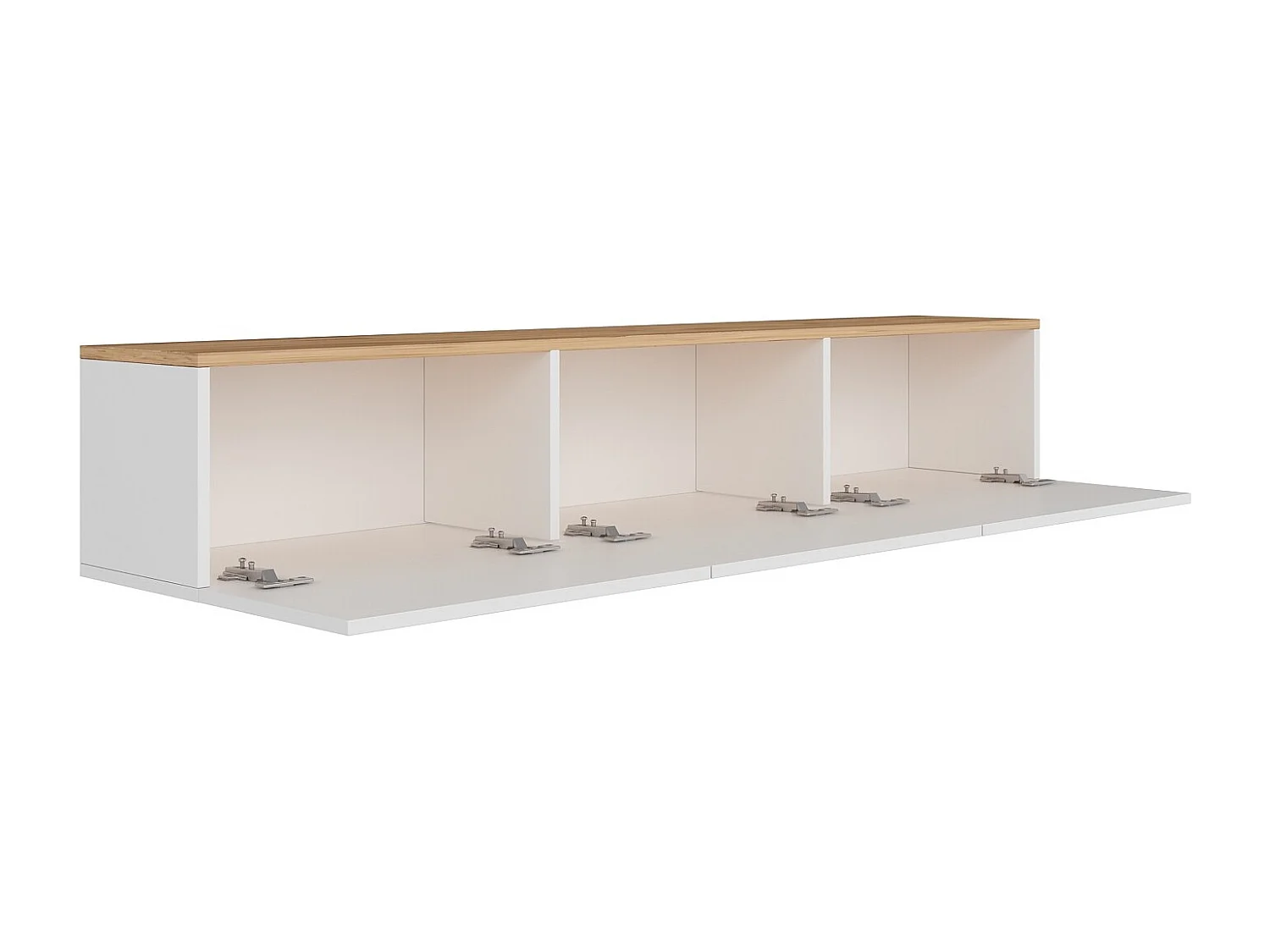 Meuble TV en bois "West" - 150 x 32 x 30 cm - Pin blanc de l'Atlantique