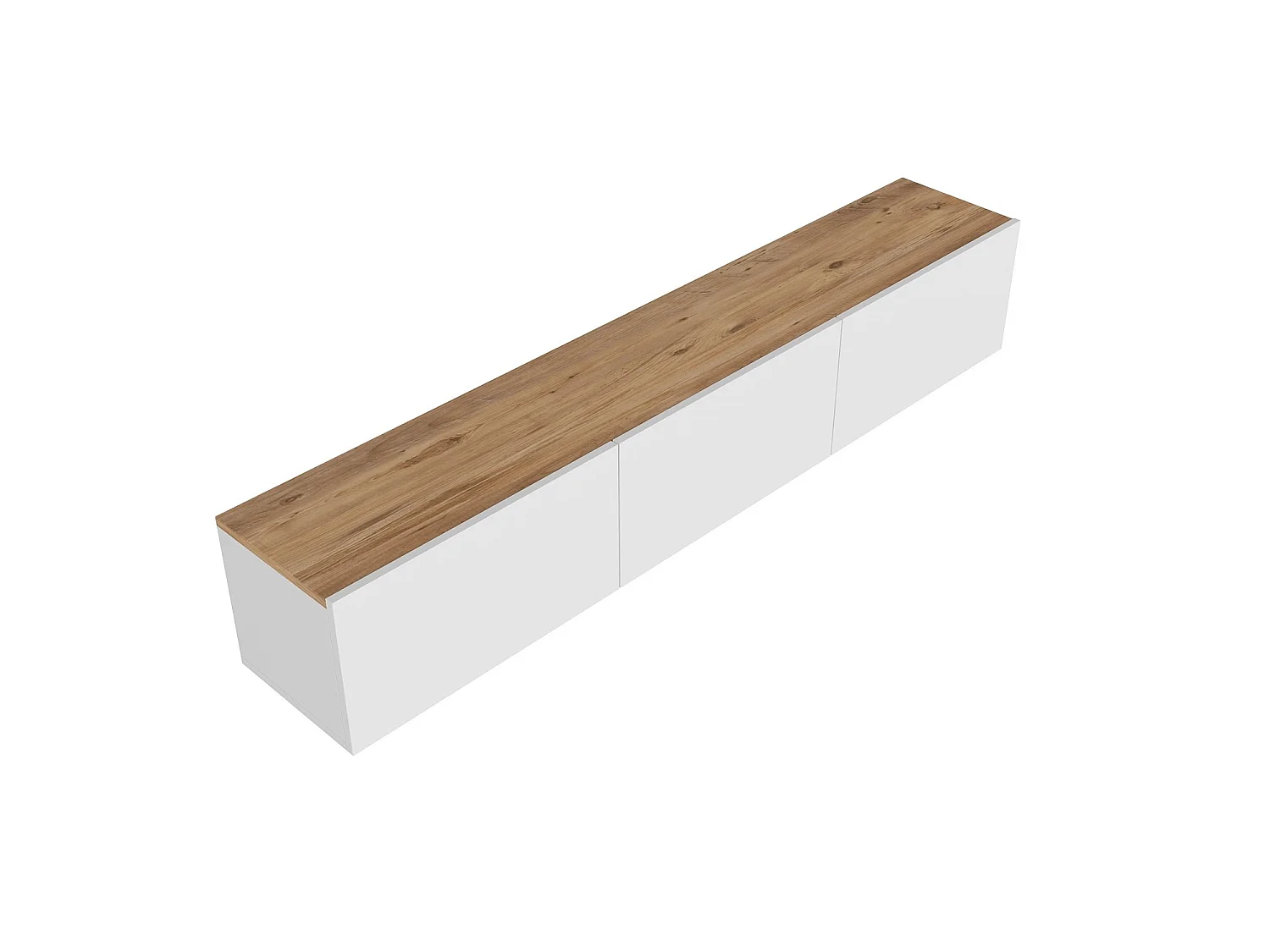 TV-stativ i vit atlantisk tall "West" - 150 x 32 x 30 cm - 3.0 Dörrar