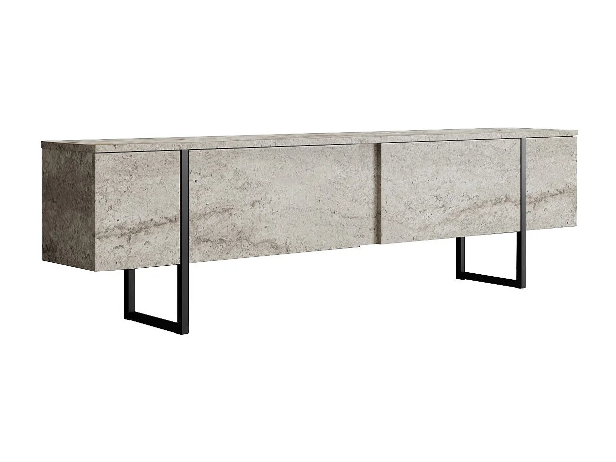 Meuble TV en bois "Luxe" - 180 x 30 x 50 cm - TravertinNoir