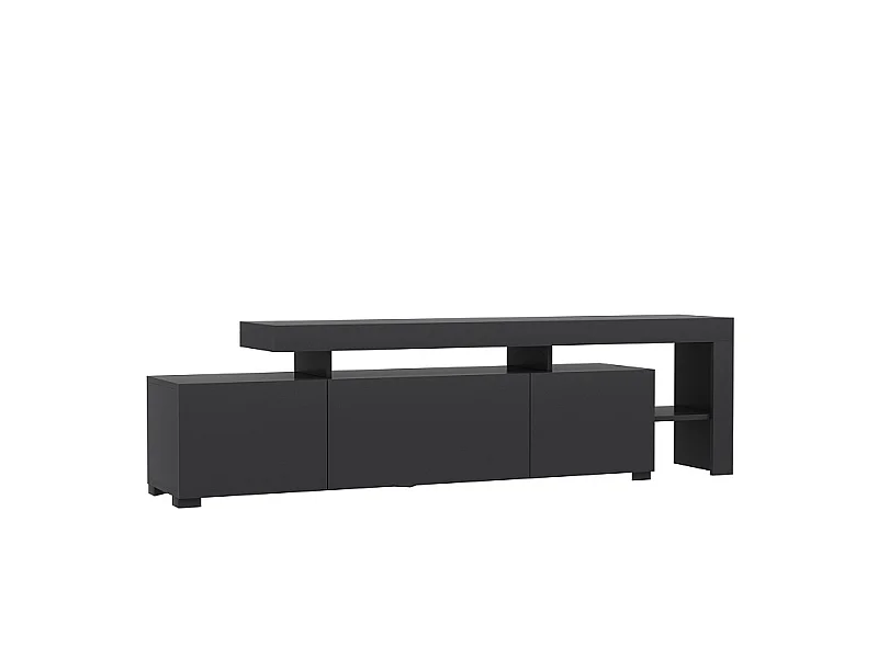 Premium Antracit Trä TV-bänk "Beliz" 192x37x53cm - Klassisk Design, Elegant Finish