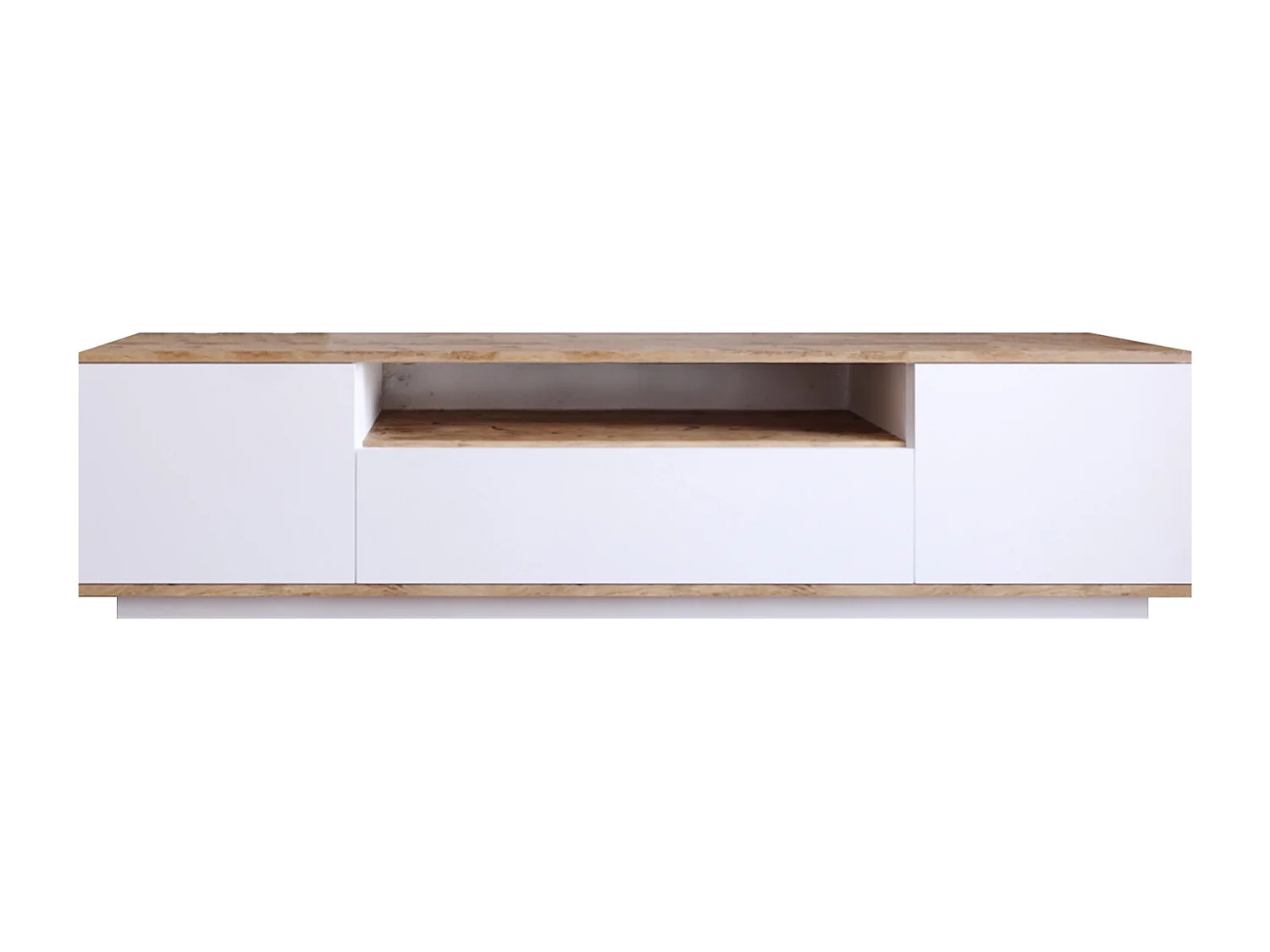 Meuble TV en bois "FR7" - 180 x 44 x 44 cm - Pin atlantiqueBlanc