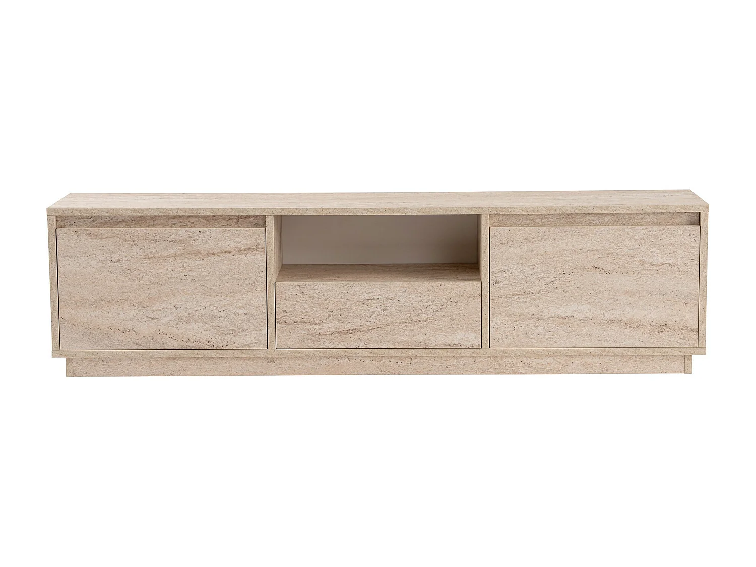 Meuble TV en bois "Vanguard" - 160 x 29 x 42 cm - Travertin