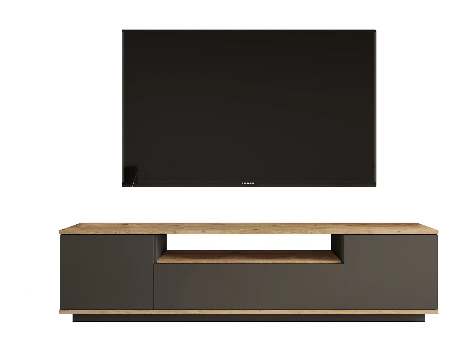 Meuble TV en bois "FR7" - 180 x 44 x 44 cm - Pin atlantiqueAnthracite